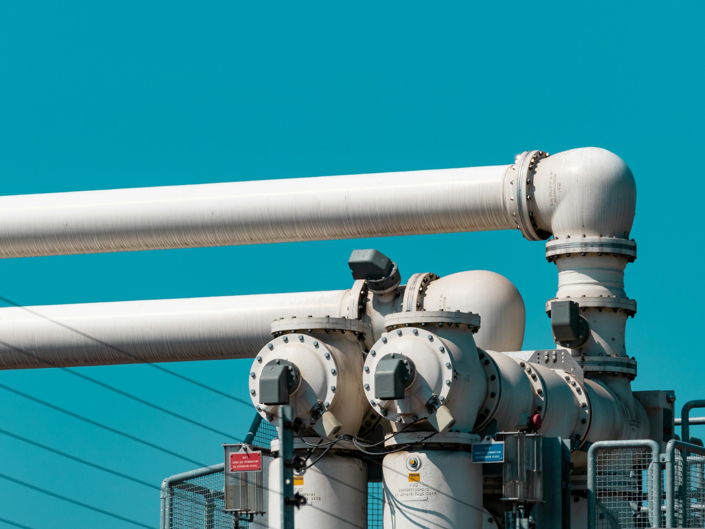Gas compressor station pumps and pipes used for compressor and pump monitoring